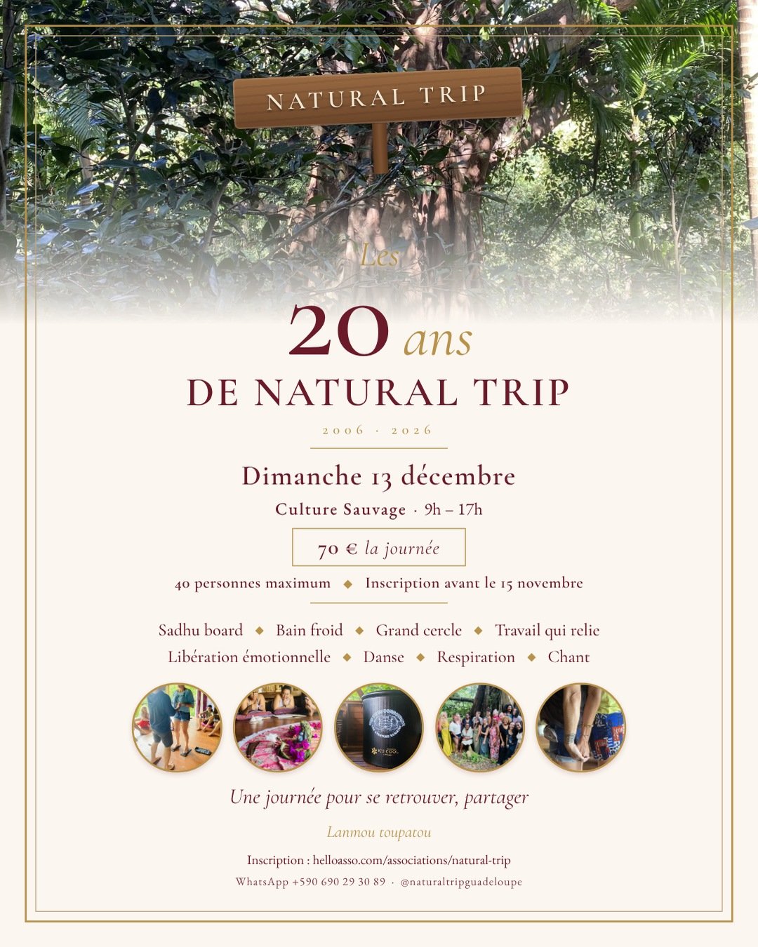 Affiche des 20 ans de Natural Trip, dimanche 13 décembre